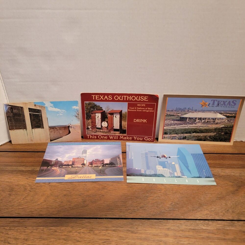 Set of 5 Texas Post Cards - Classic